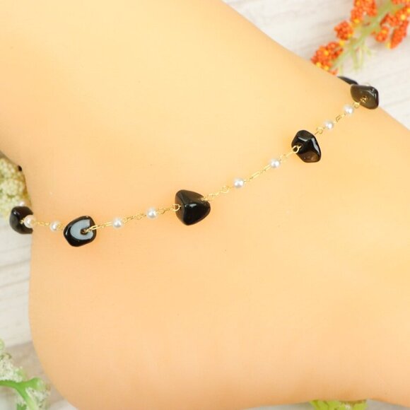 "Handmade Anklet – Elegant & Delicate Jewelry for Women | UNVRC1670 - Picture 10 of 10